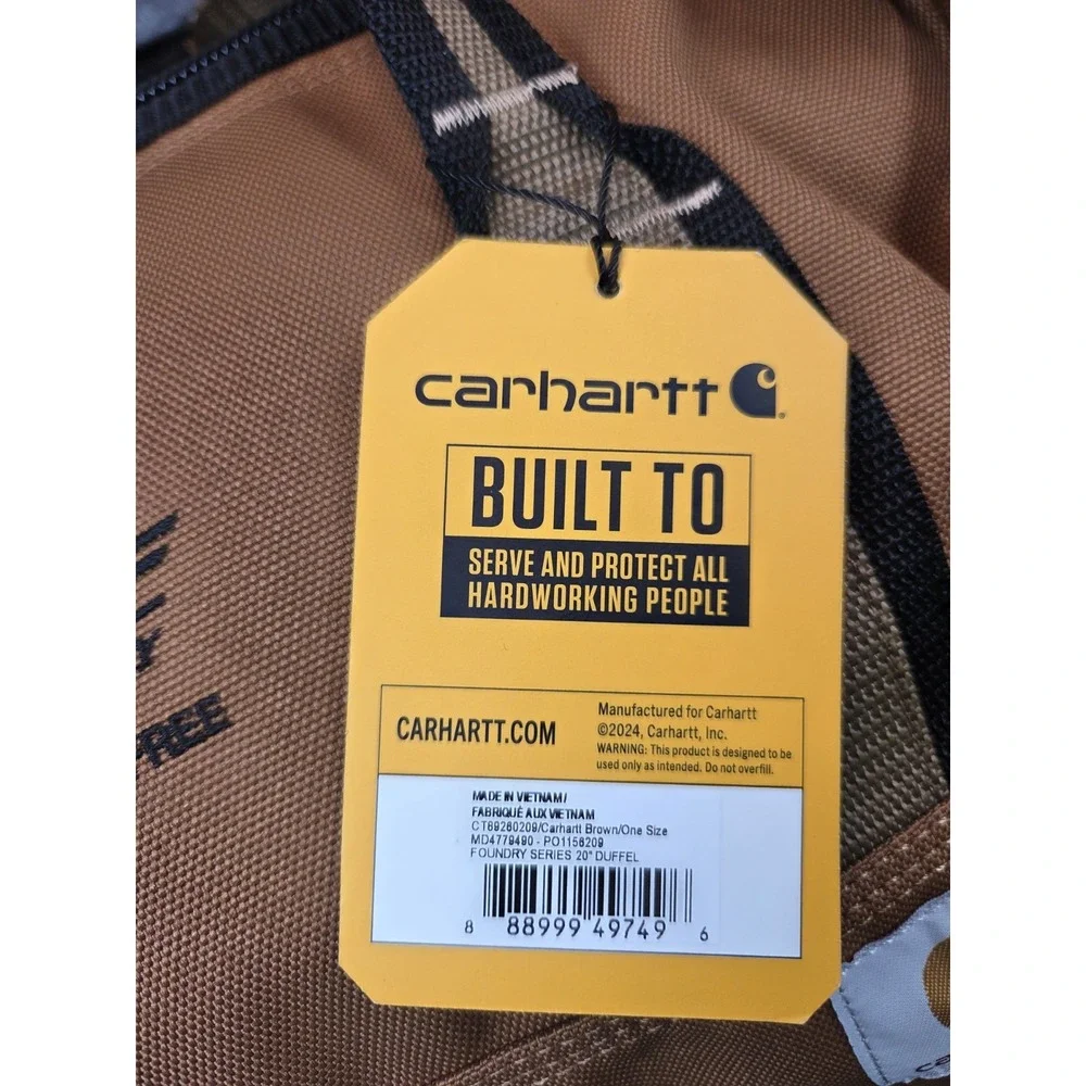 NEW Carhartt Foundry Duffel Bag Brown 20